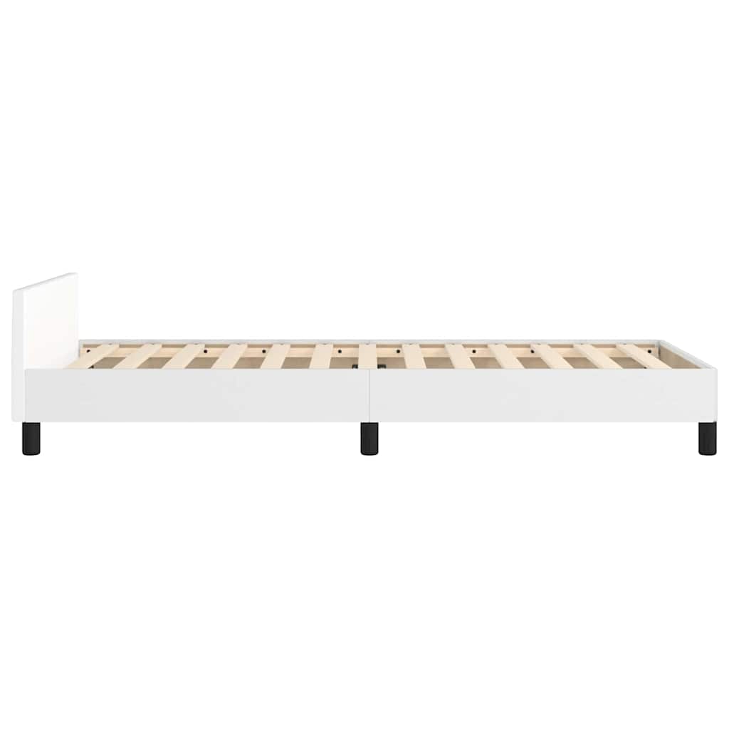 vidaXL Bed Frame without Mattress White 90x190cm Single Faux Leather