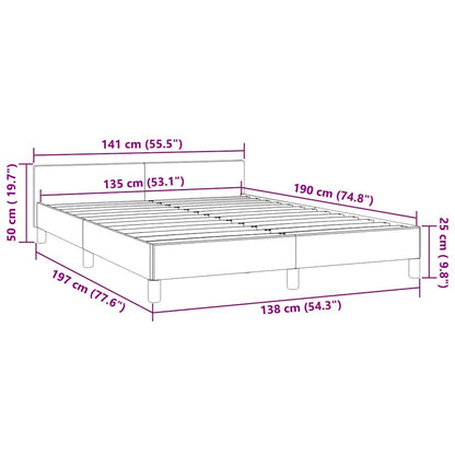 vidaXL Bed Frame without Mattress Black 135x190cm Double Faux Leather