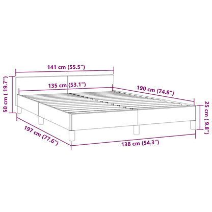 vidaXL Bed Frame without Mattress Black 135x190cm Double Faux Leather