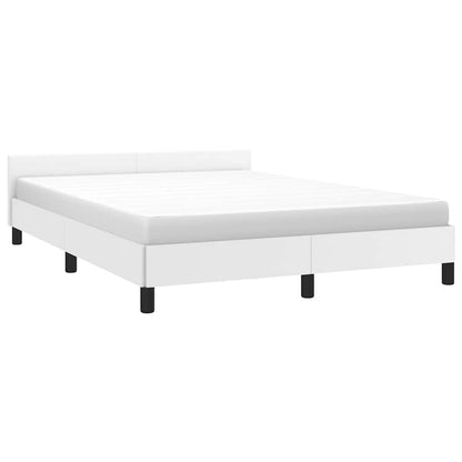 vidaXL Bed Frame without Mattress White 135x190cm Double Faux Leather
