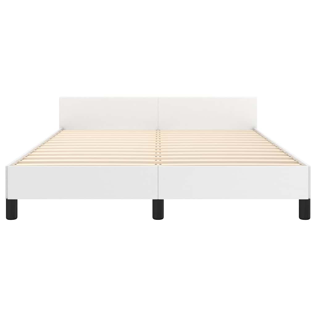 vidaXL Bed Frame without Mattress White 135x190cm Double Faux Leather