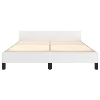 vidaXL Bed Frame without Mattress White 135x190cm Double Faux Leather