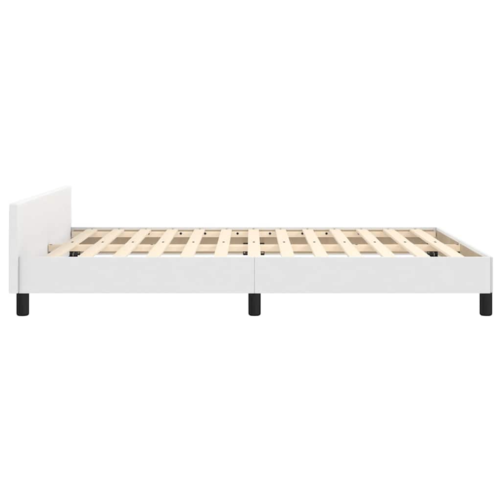 vidaXL Bed Frame without Mattress White 135x190cm Double Faux Leather