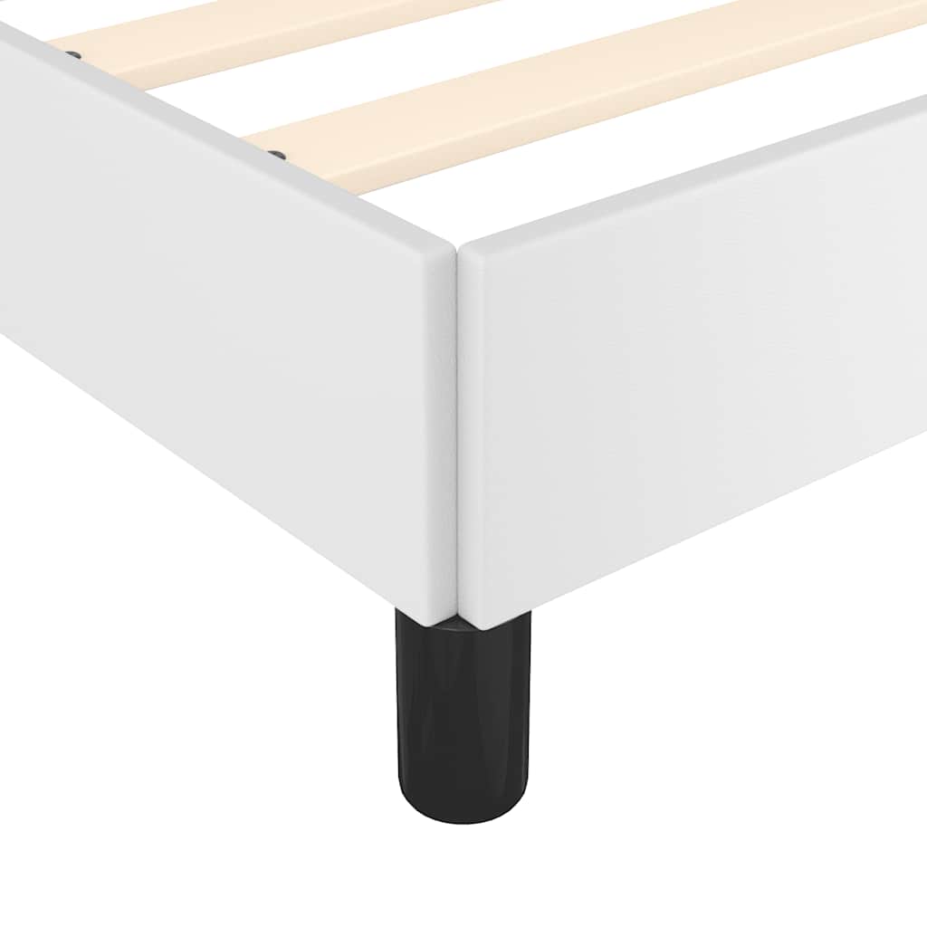 vidaXL Bed Frame without Mattress White 135x190cm Double Faux Leather