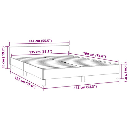 vidaXL Bed Frame without Mattress White 135x190cm Double Faux Leather