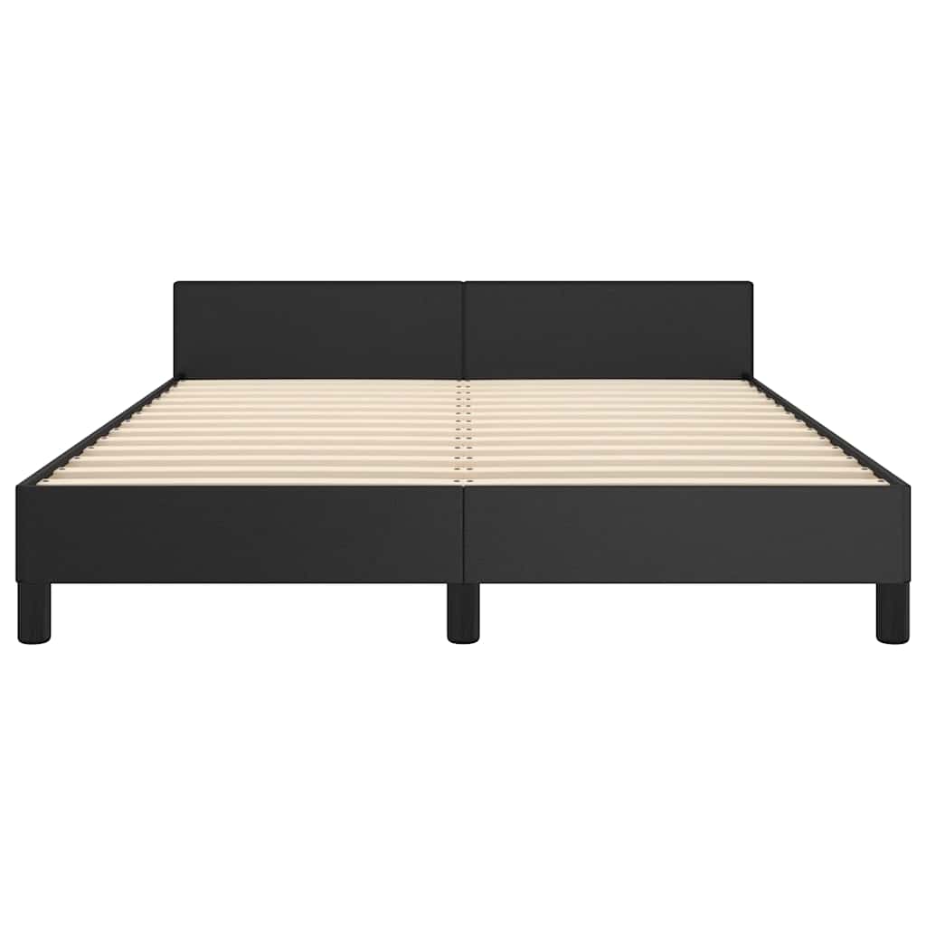 vidaXL Bed Frame without Mattress Black 180x200cm Super King Faux Leather