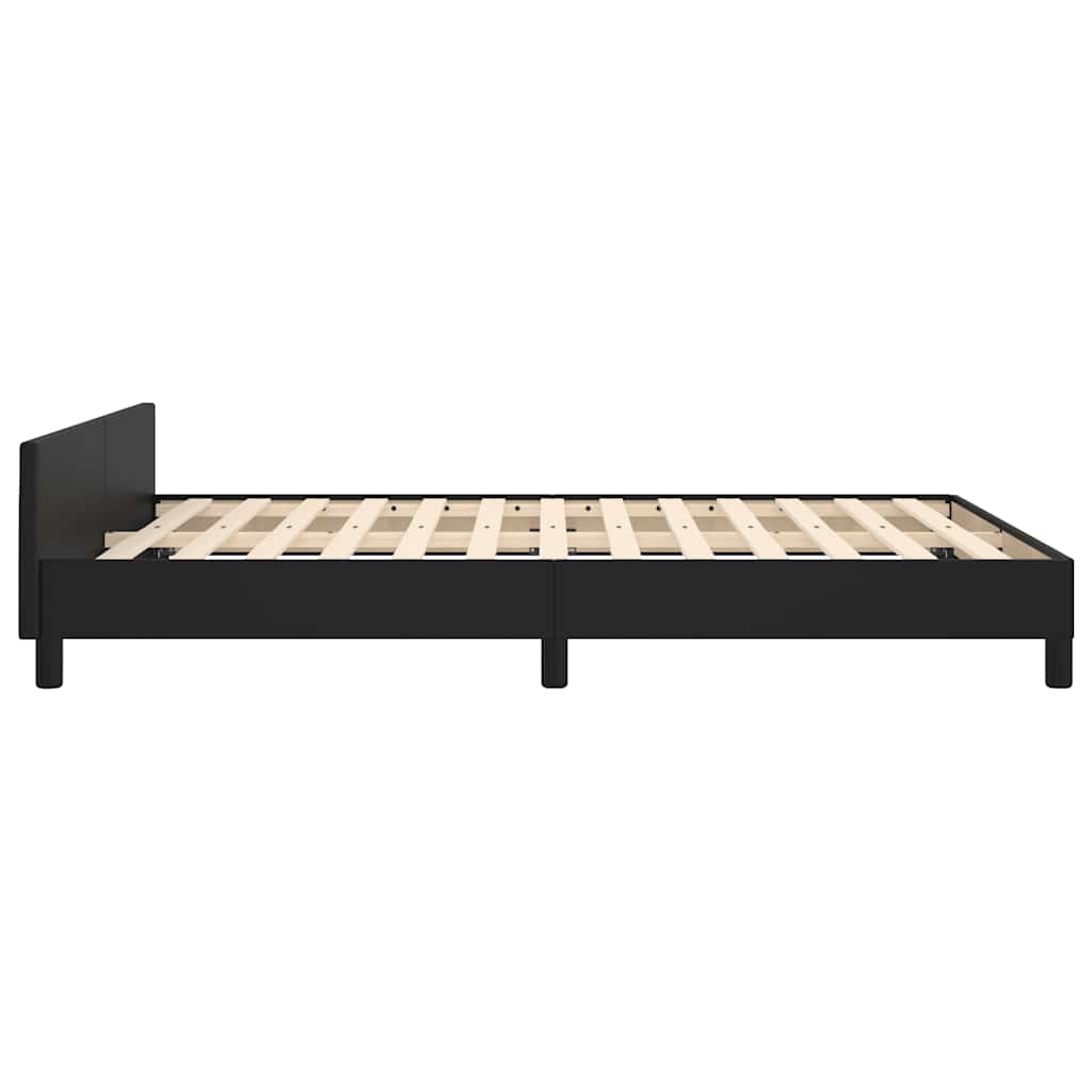vidaXL Bed Frame without Mattress Black 180x200cm Super King Faux Leather