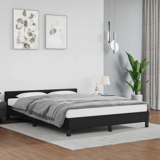vidaXL Bed Frame without Mattress Black 180x200cm Super King Faux Leather