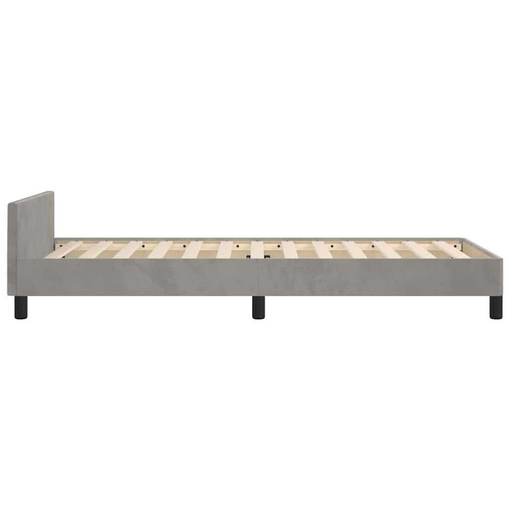 vidaXL Bed Frame without Mattress Light Grey 90x190cm Single Velvet