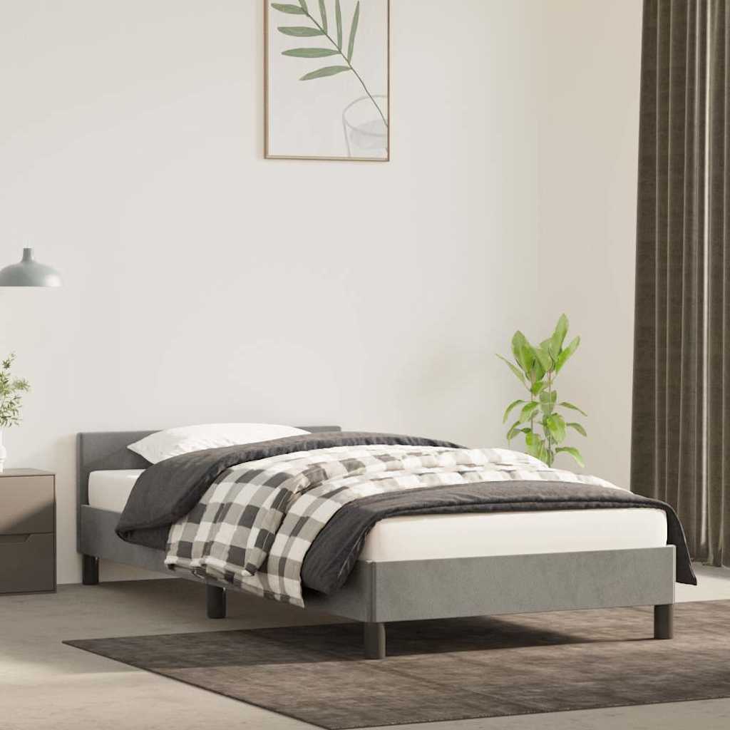 vidaXL Bed Frame without Mattress Light Grey 90x190cm Single Velvet