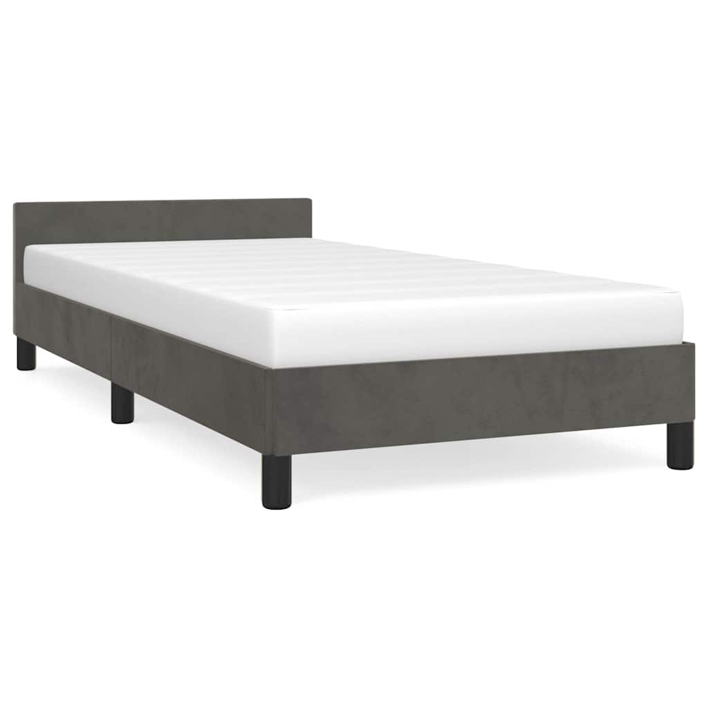 vidaXL Bed Frame without Mattress Dark Grey 90x190cm Single Velvet