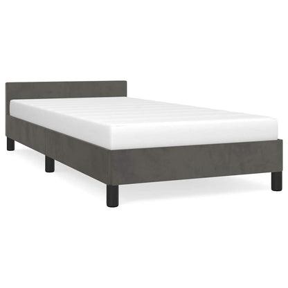 vidaXL Bed Frame without Mattress Dark Grey 90x190cm Single Velvet