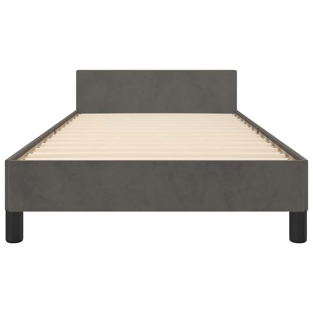 vidaXL Bed Frame without Mattress Dark Grey 90x190cm Single Velvet