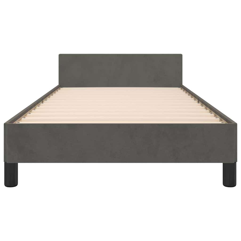 vidaXL Bed Frame without Mattress Dark Grey 90x190cm Single Velvet