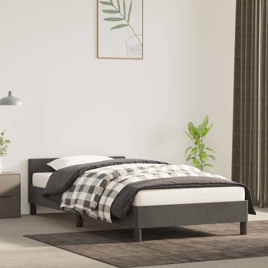 vidaXL Bed Frame without Mattress Dark Grey 90x190cm Single Velvet