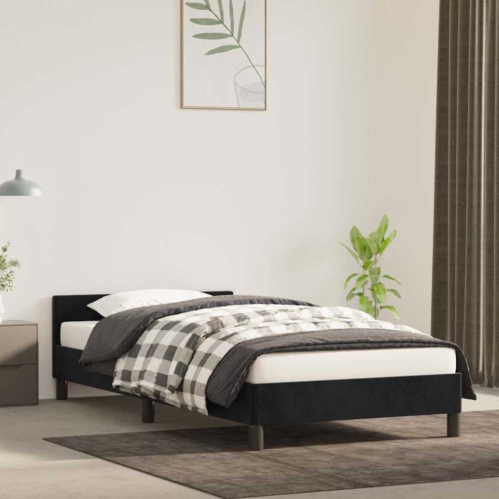 vidaXL Bed Frame without Mattress Black 90x190cm Single Velvet