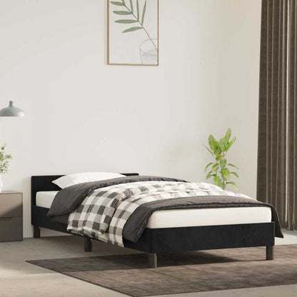 vidaXL Bed Frame without Mattress Black 90x190cm Single Velvet