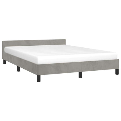 vidaXL Bed Frame without Mattress Light Grey 135x190cm Double Velvet