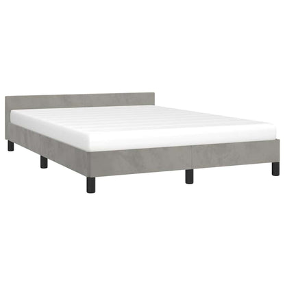 vidaXL Bed Frame without Mattress Light Grey 135x190cm Double Velvet