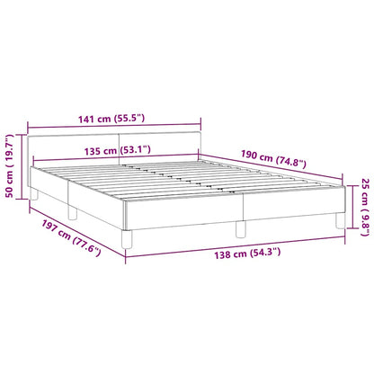 vidaXL Bed Frame without Mattress Light Grey 135x190cm Double Velvet