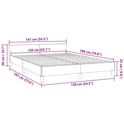 vidaXL Bed Frame without Mattress Light Grey 135x190cm Double Velvet