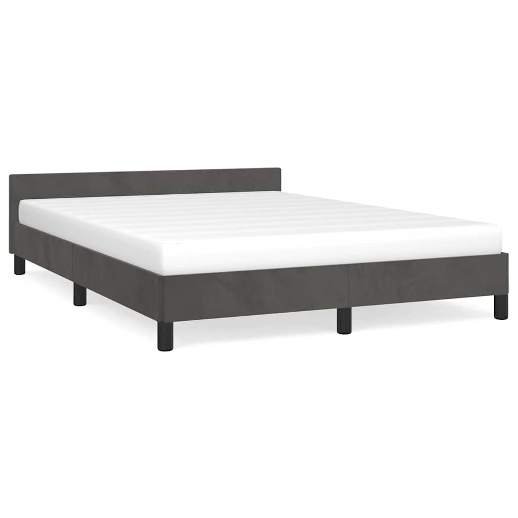 vidaXL Bed Frame without Mattress Dark Grey 135x190cm Double Velvet