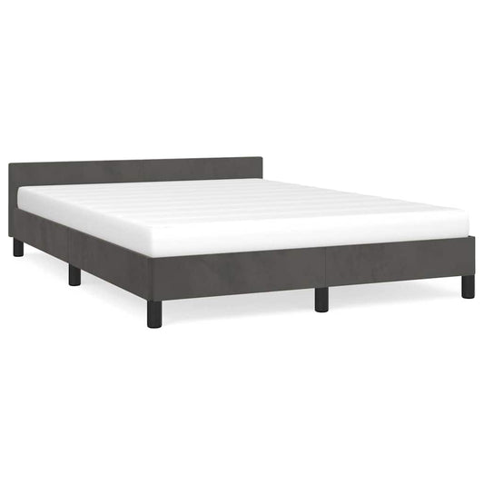 vidaXL Bed Frame without Mattress Dark Grey 135x190cm Double Velvet