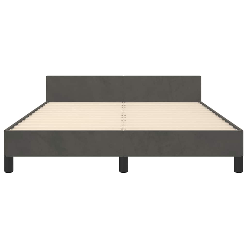 vidaXL Bed Frame without Mattress Dark Grey 135x190cm Double Velvet