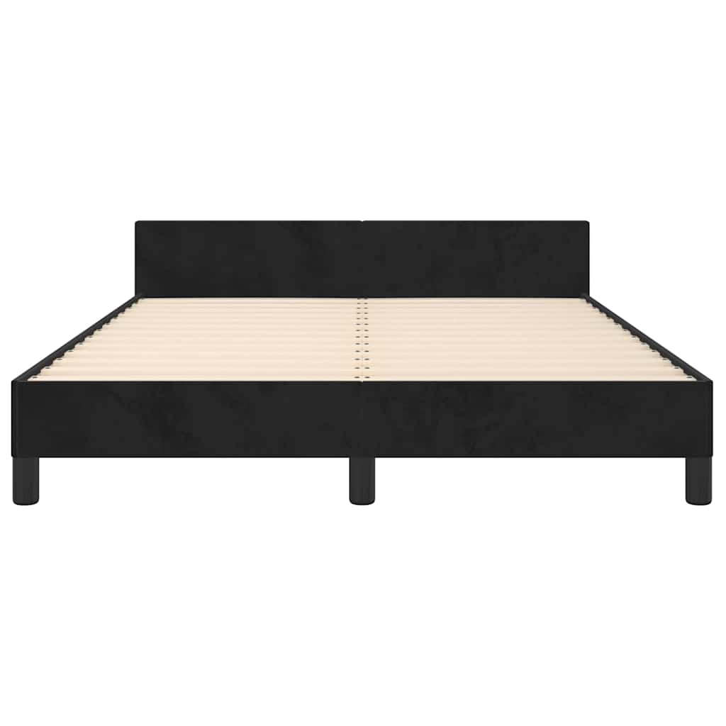 vidaXL Bed Frame without Mattress Black 135x190cm Double Velvet