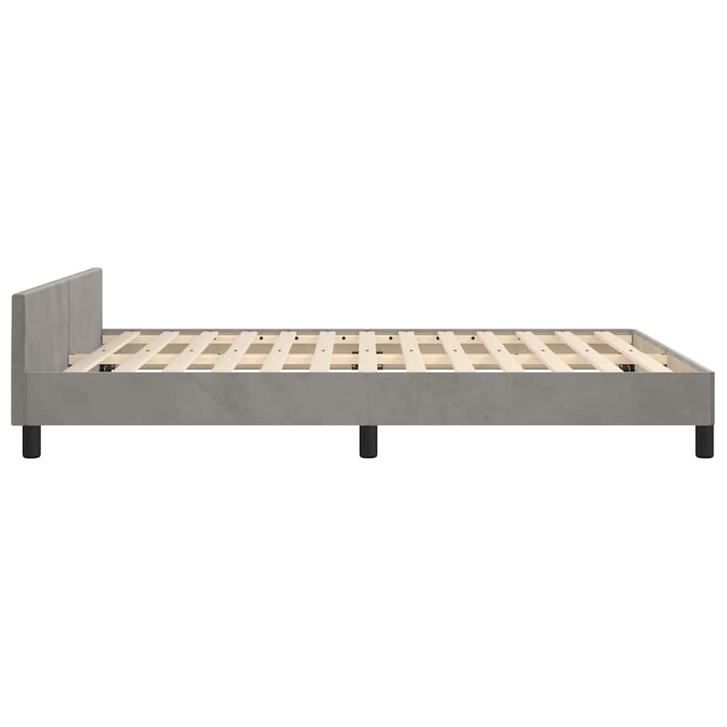 vidaXL Bed Frame without Mattress Light Grey 180x200 cm Velvet
