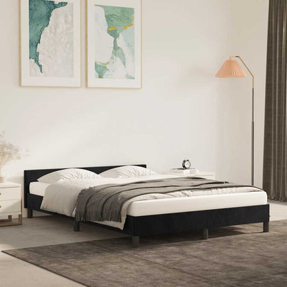 vidaXL Bed Frame without Mattress Black 180x200cm Super King Velvet