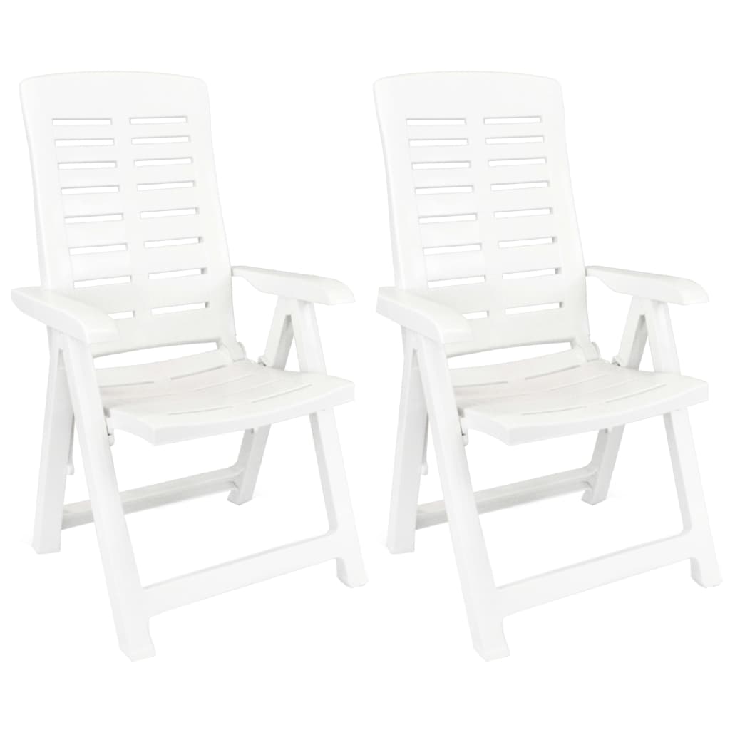 vidaXL 3 Piece Garden Dining Set White Polypropylene