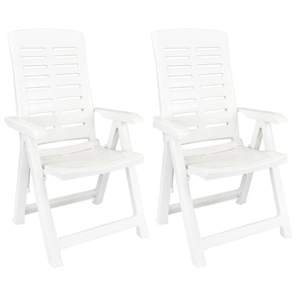 vidaXL 3 Piece Garden Dining Set White Polypropylene