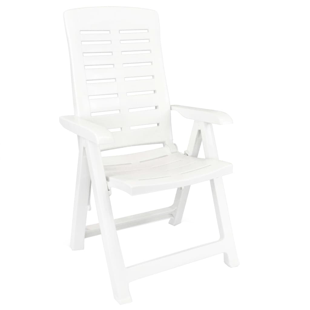 vidaXL 3 Piece Garden Dining Set White Polypropylene