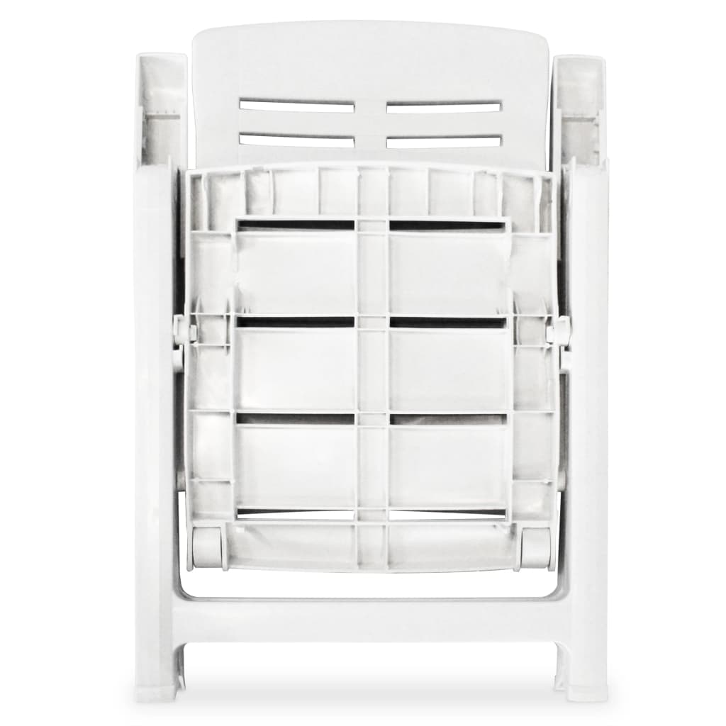 vidaXL 3 Piece Garden Dining Set White Polypropylene