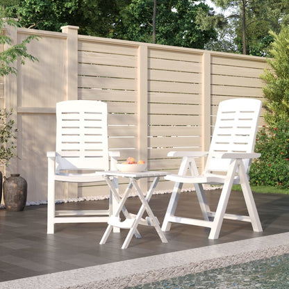 vidaXL 3 Piece Garden Dining Set White Polypropylene