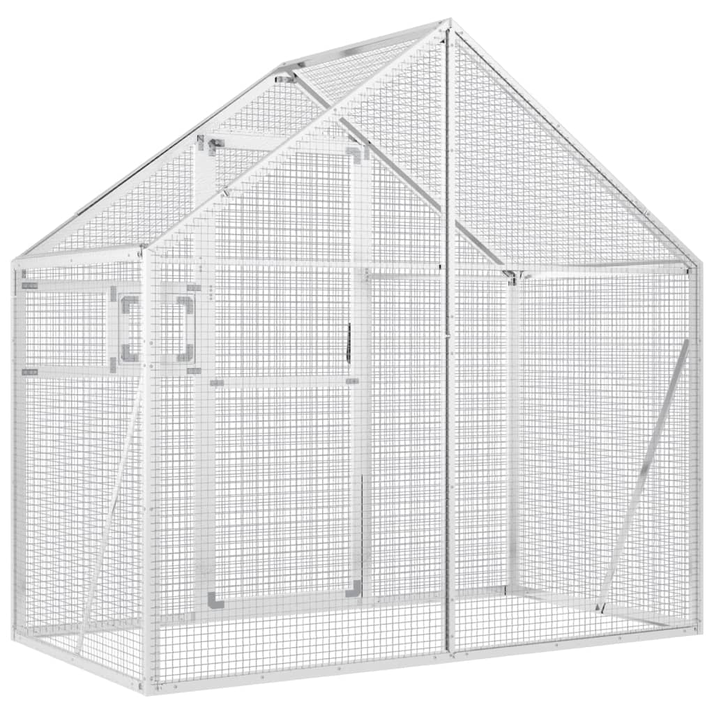 vidaXL Aviary Silver 179x100x185 cm Aluminium