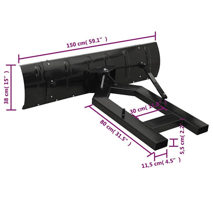 vidaXL Snow Plough for Forklift 150x38 cm Black