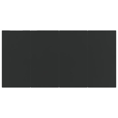 vidaXL Garden Dining Table Black 160x80x74cm Steel and Tempered Glass