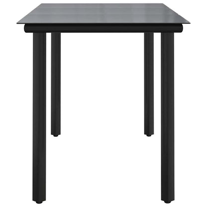 vidaXL Garden Dining Table Black 200x100x74cm Steel and Tempered Glass