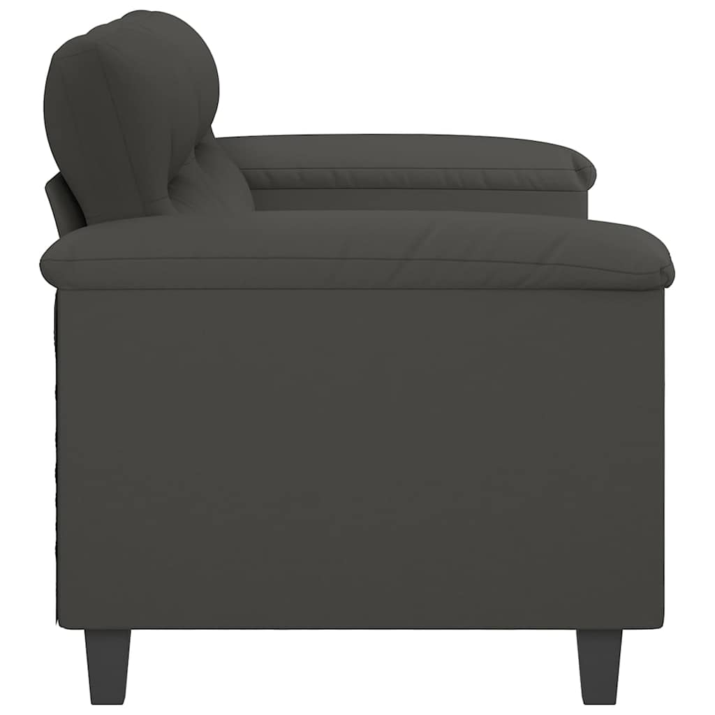 vidaXL 2-Seater Sofa Dark Grey 140 cm Microfibre Fabric