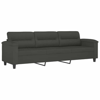 vidaXL 3-Seater Sofa Dark Grey 210 cm Microfibre Fabric