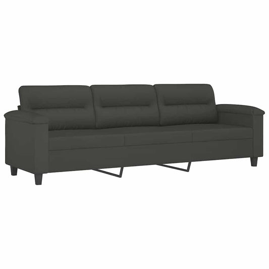vidaXL 3-Seater Sofa Dark Grey 210 cm Microfibre Fabric
