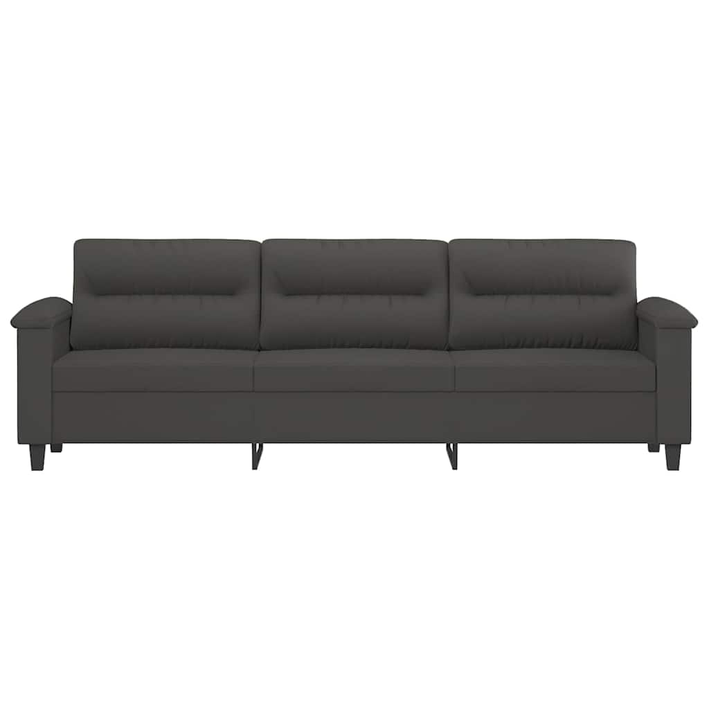 vidaXL 3-Seater Sofa Dark Grey 210 cm Microfibre Fabric