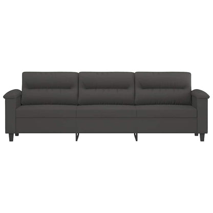 vidaXL 3-Seater Sofa Dark Grey 210 cm Microfibre Fabric