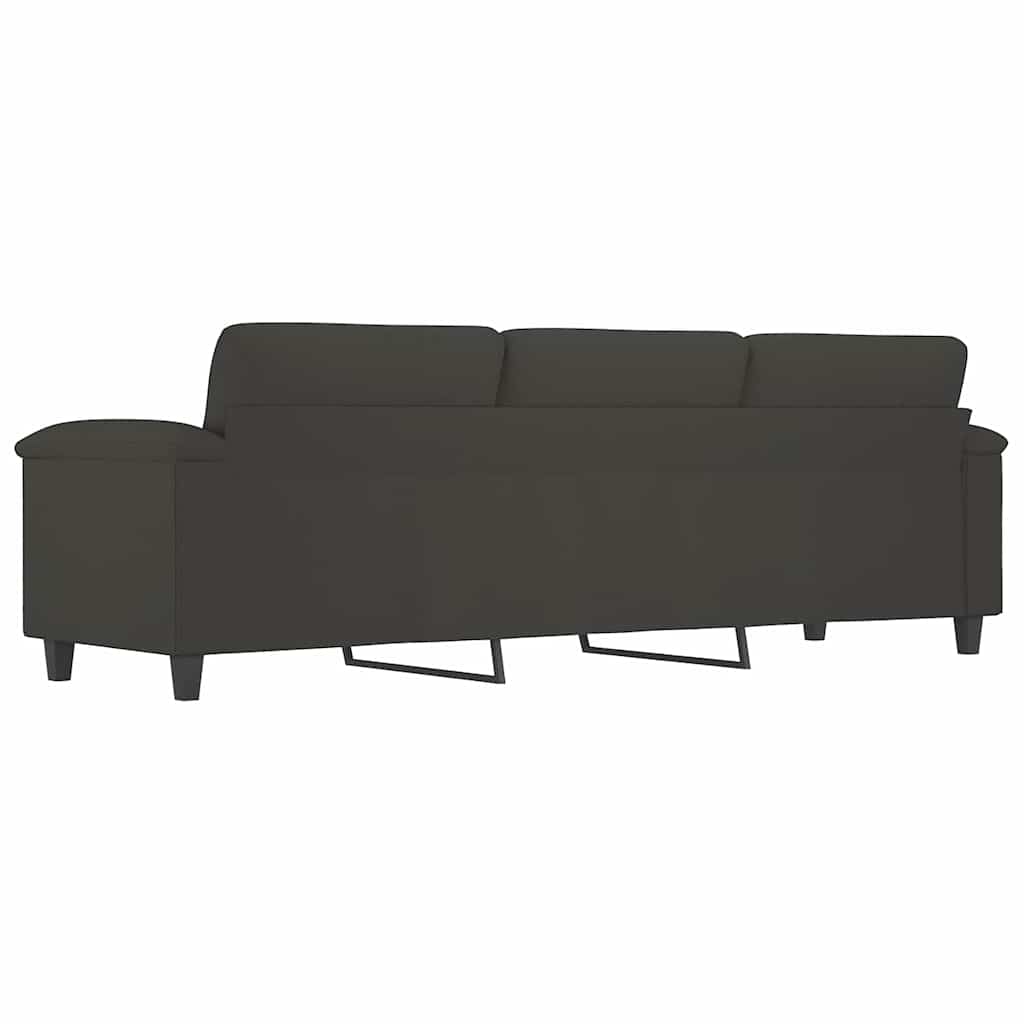 vidaXL 3-Seater Sofa Dark Grey 210 cm Microfibre Fabric
