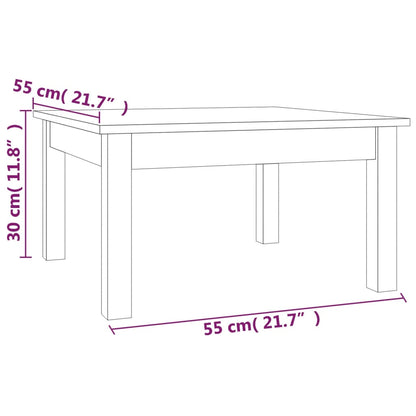 vidaXL Coffee Table White 55x55x30 cm Solid Wood Pine