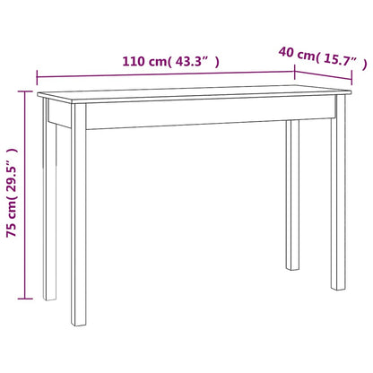 814239 vidaXL Console Table 110x40x75 cm Solid Wood Pine