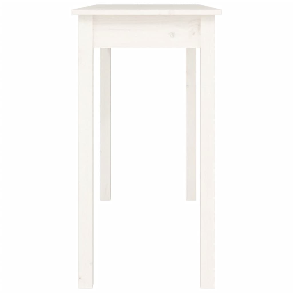 vidaXL Console Table White 110x40x75 cm Solid Wood Pine