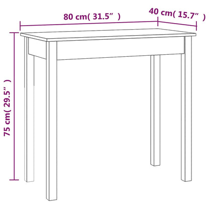 814245 vidaXL Console Table White 80x40x75 cm Solid Wood Pine